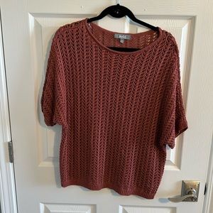 Marled short sleeved sweater